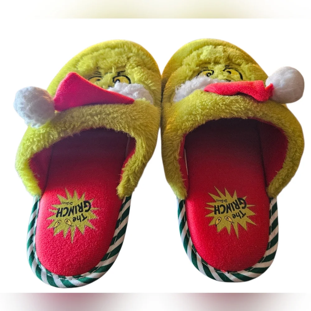 Grinch Slippers Dr.Seuss Christmas Holliday Presents Sz.M - 13-1
